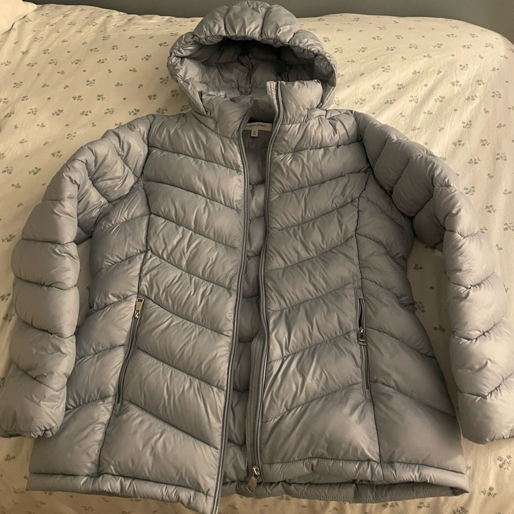 Like New Calvin Klein Ice Blue Puffer Jacket Size XL